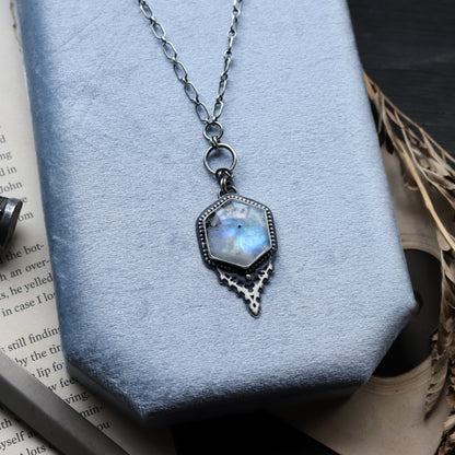 Honeycomb Moonstone Necklace