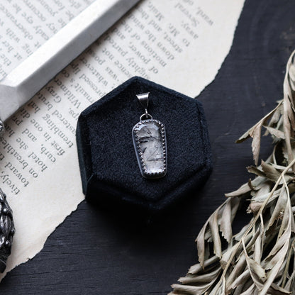 Tourmalinated Quartz Coffin Charm