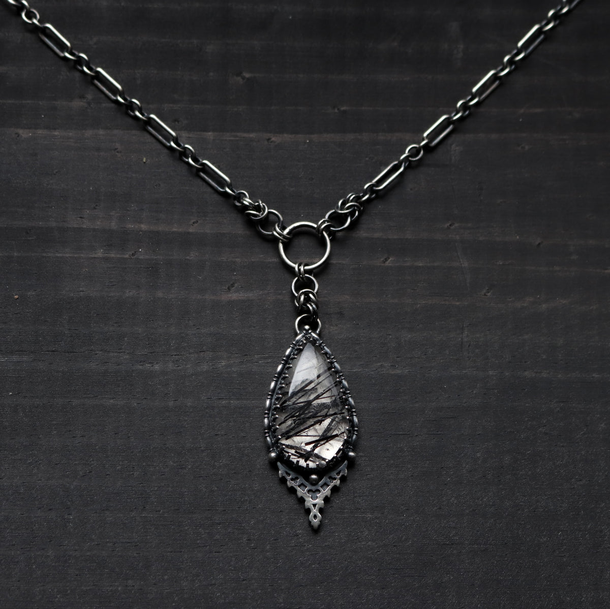 The Reliquary Pendant- Tourmalated Quartz