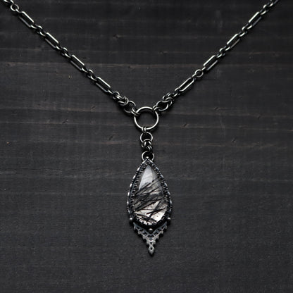 The Reliquary Pendant- Tourmalated Quartz