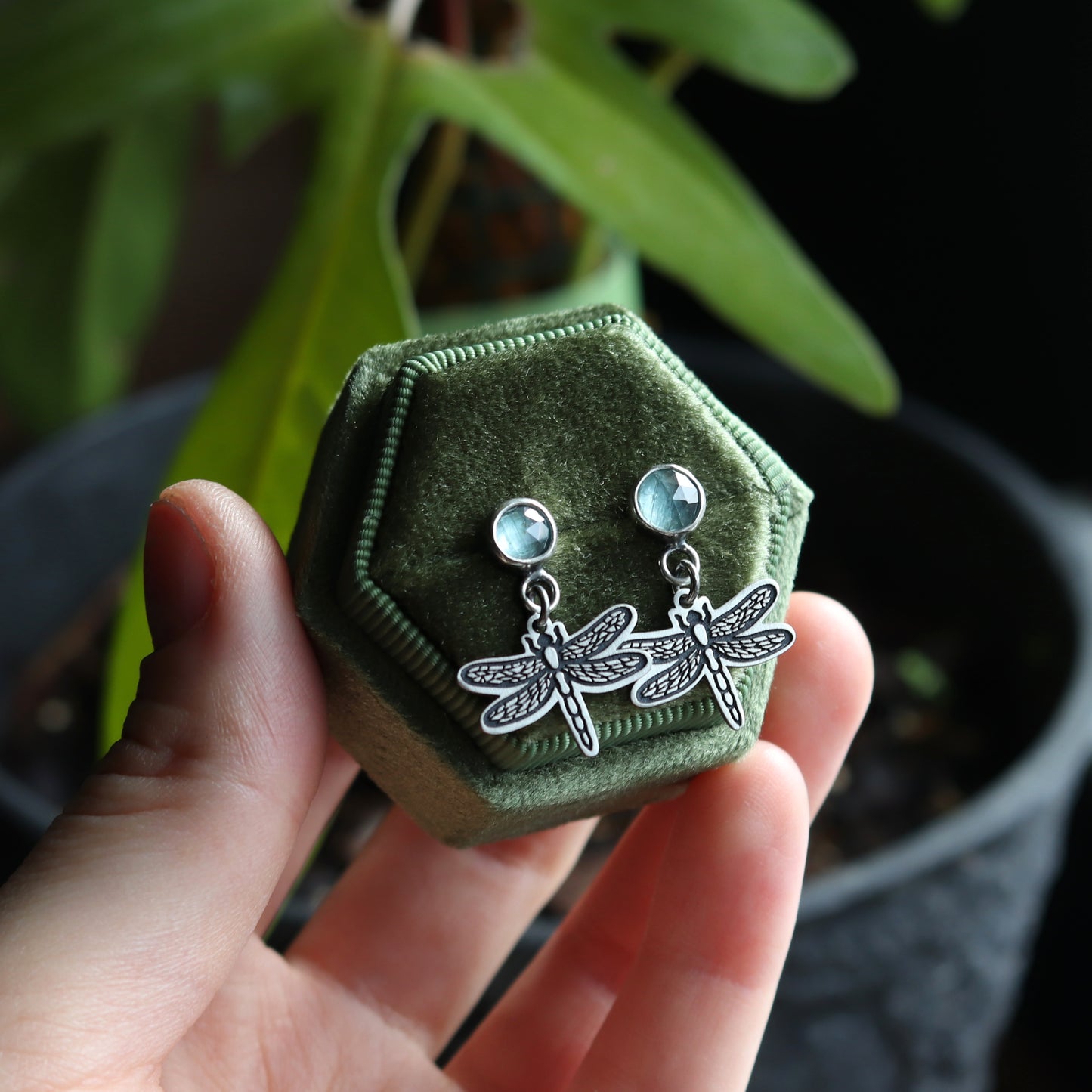 Dragonfly Gemstone Studs