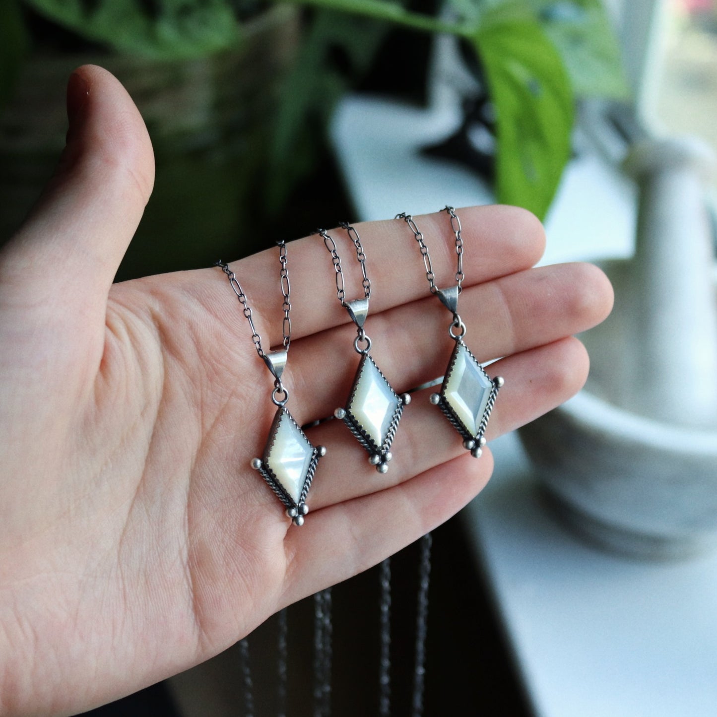 Mother of Pearl Charm Necklace