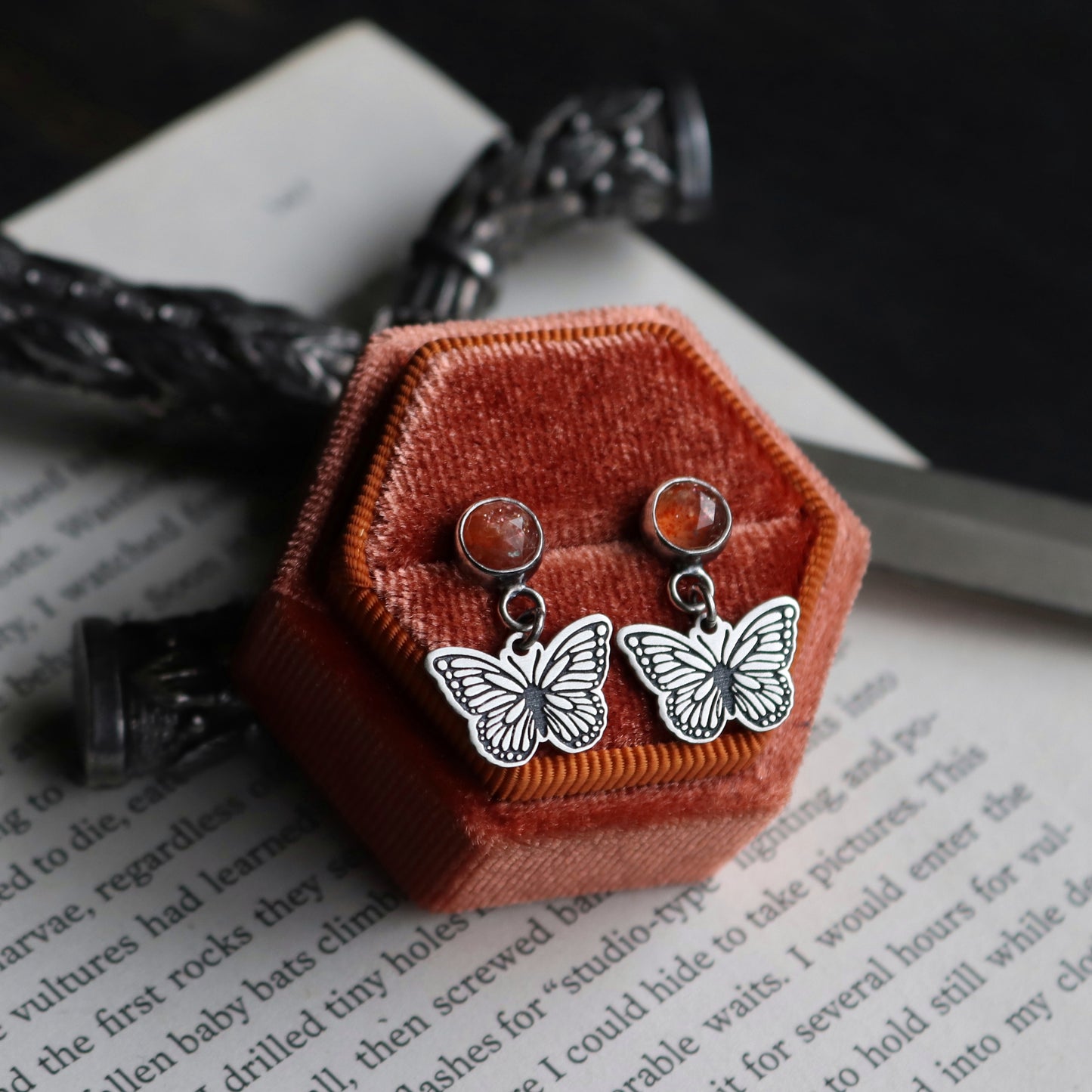 Monarch Sunstone Studs