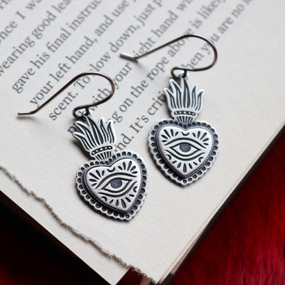 Flaming Heart Earrings