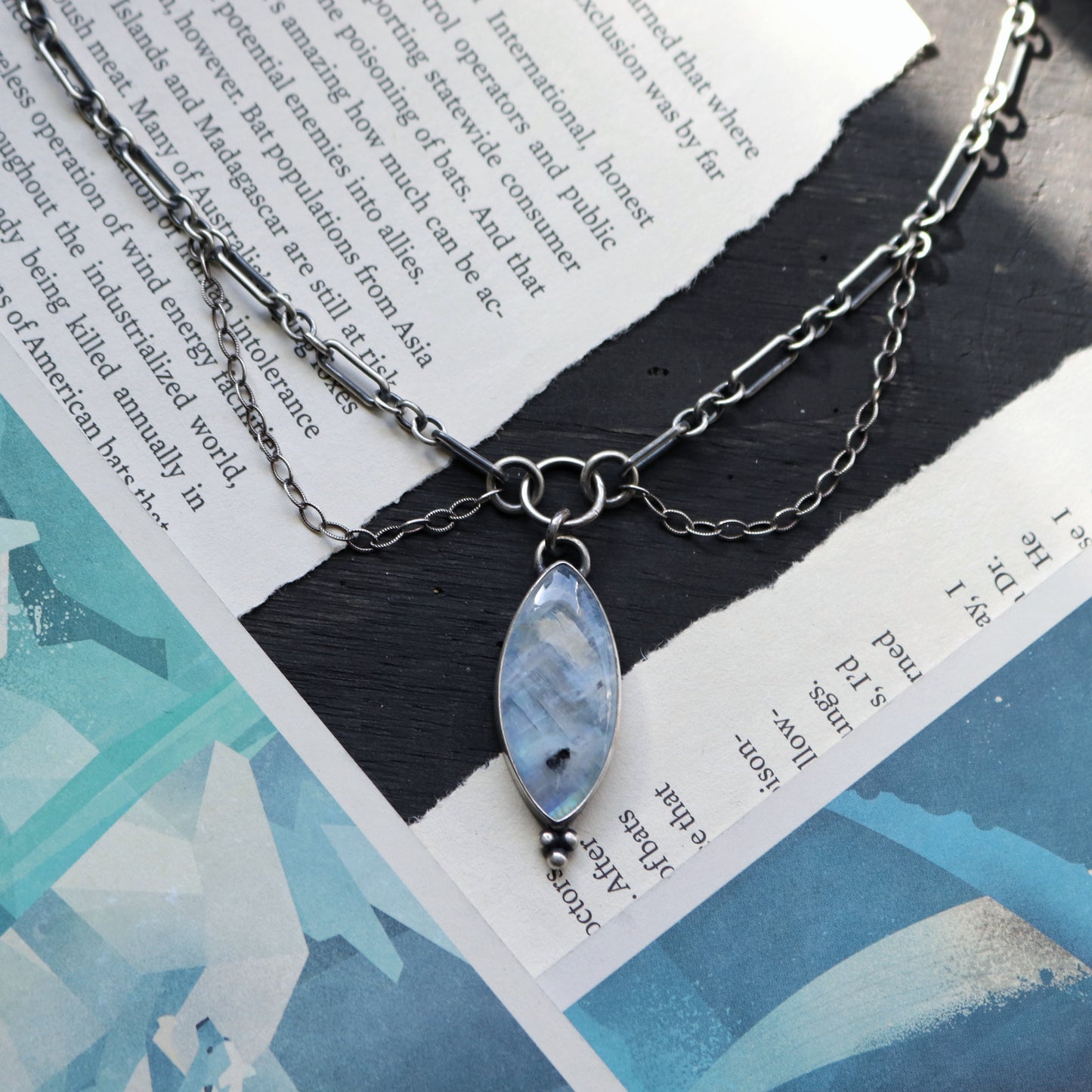 Moonstone Chunky Chain Pendant