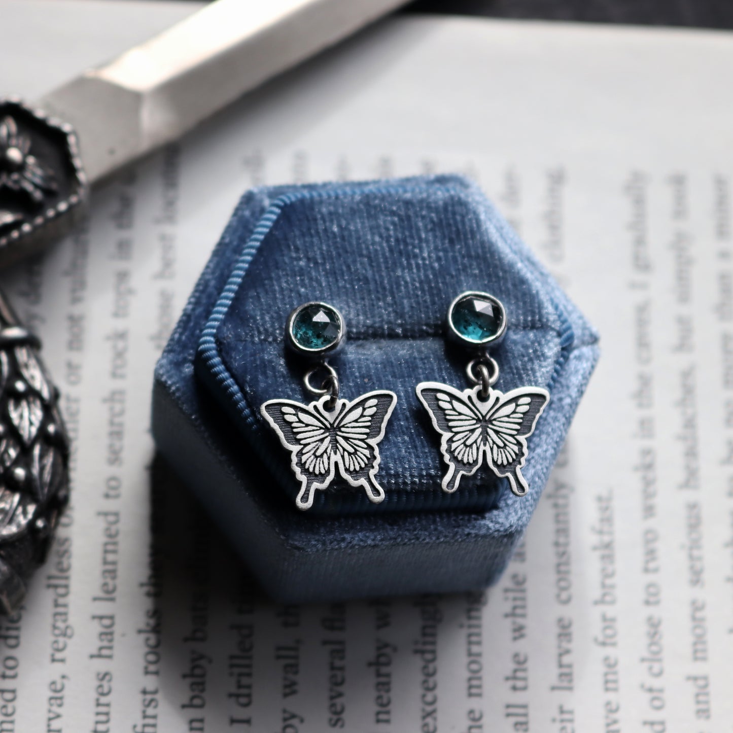 Swallowtail Kyanite Studs