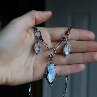 Triple Moonstone Necklace
