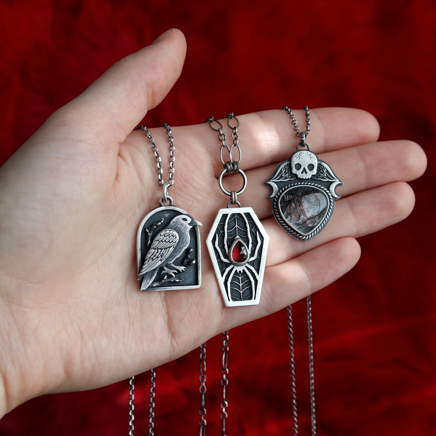 Scarlet Weaver Pendant