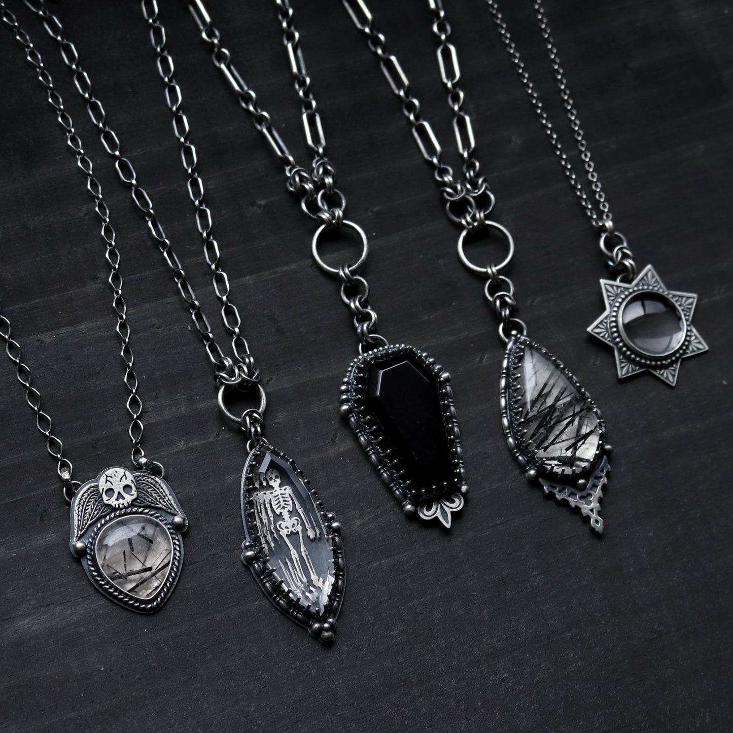 Obsidian Coffin Pendant