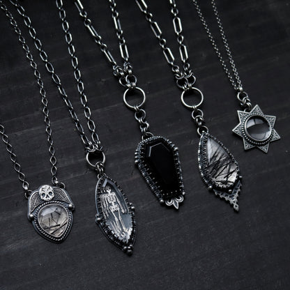 Obsidian Coffin Pendant