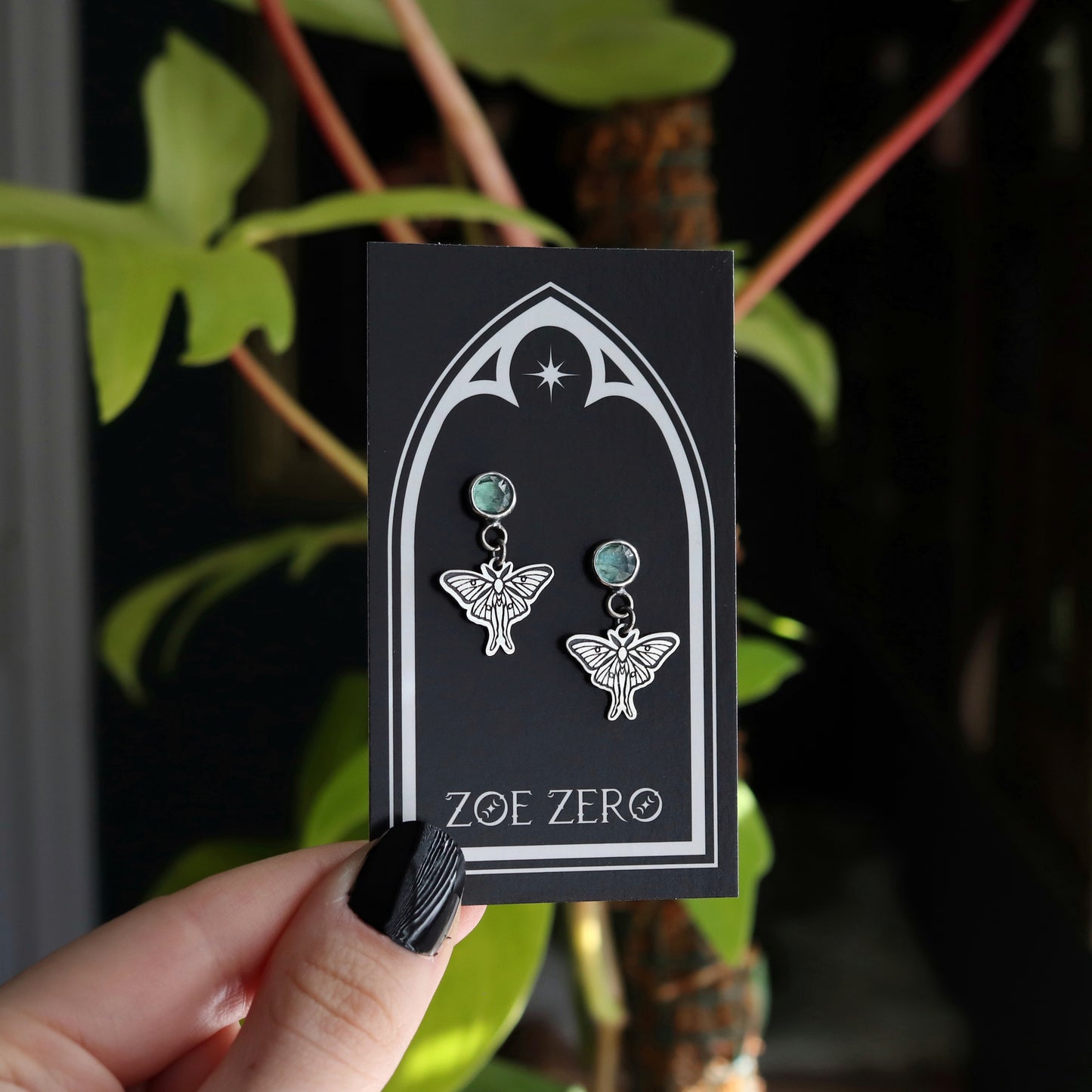 Luna Moth Kyanite Studs