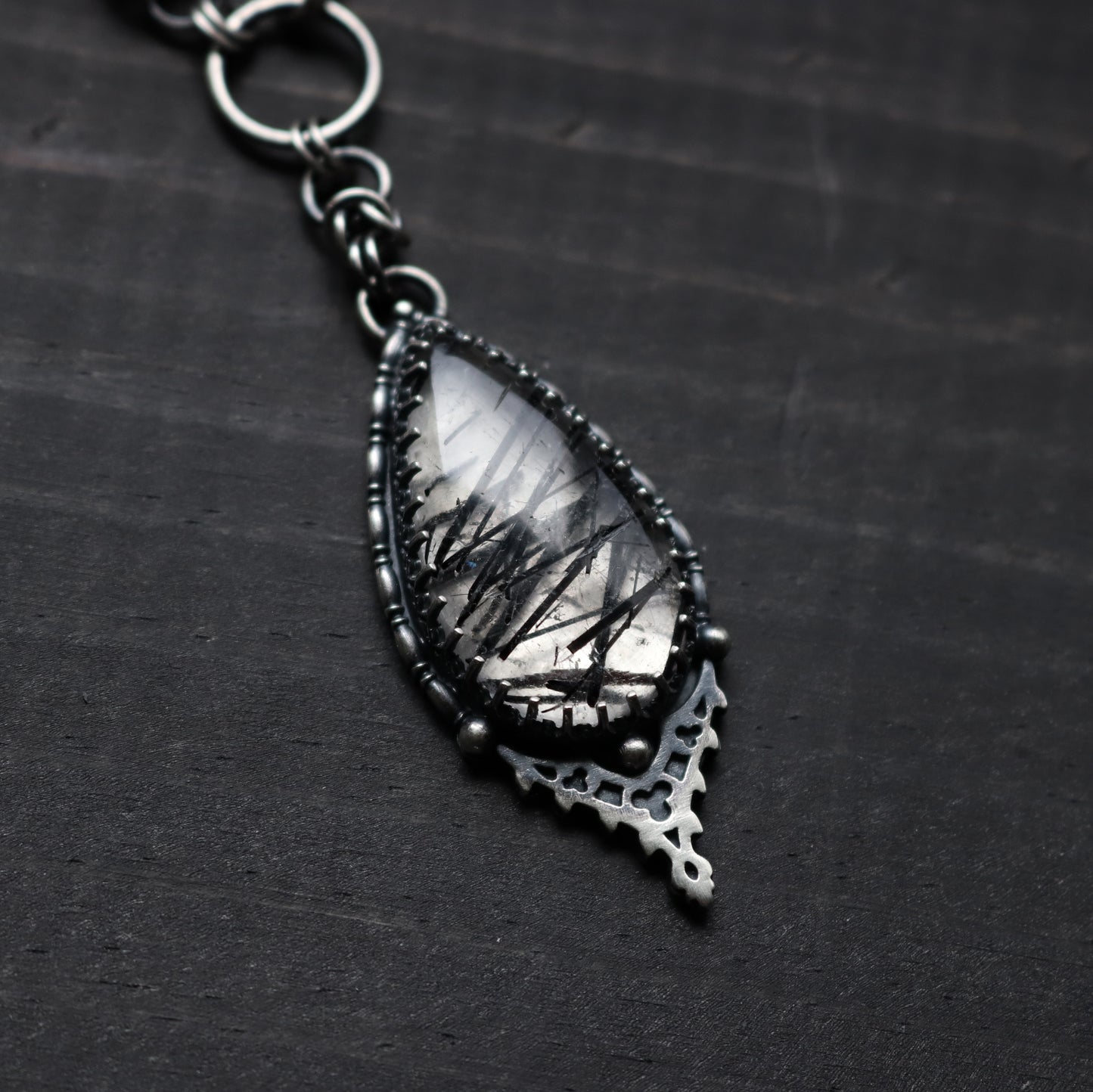 The Reliquary Pendant- Tourmalated Quartz
