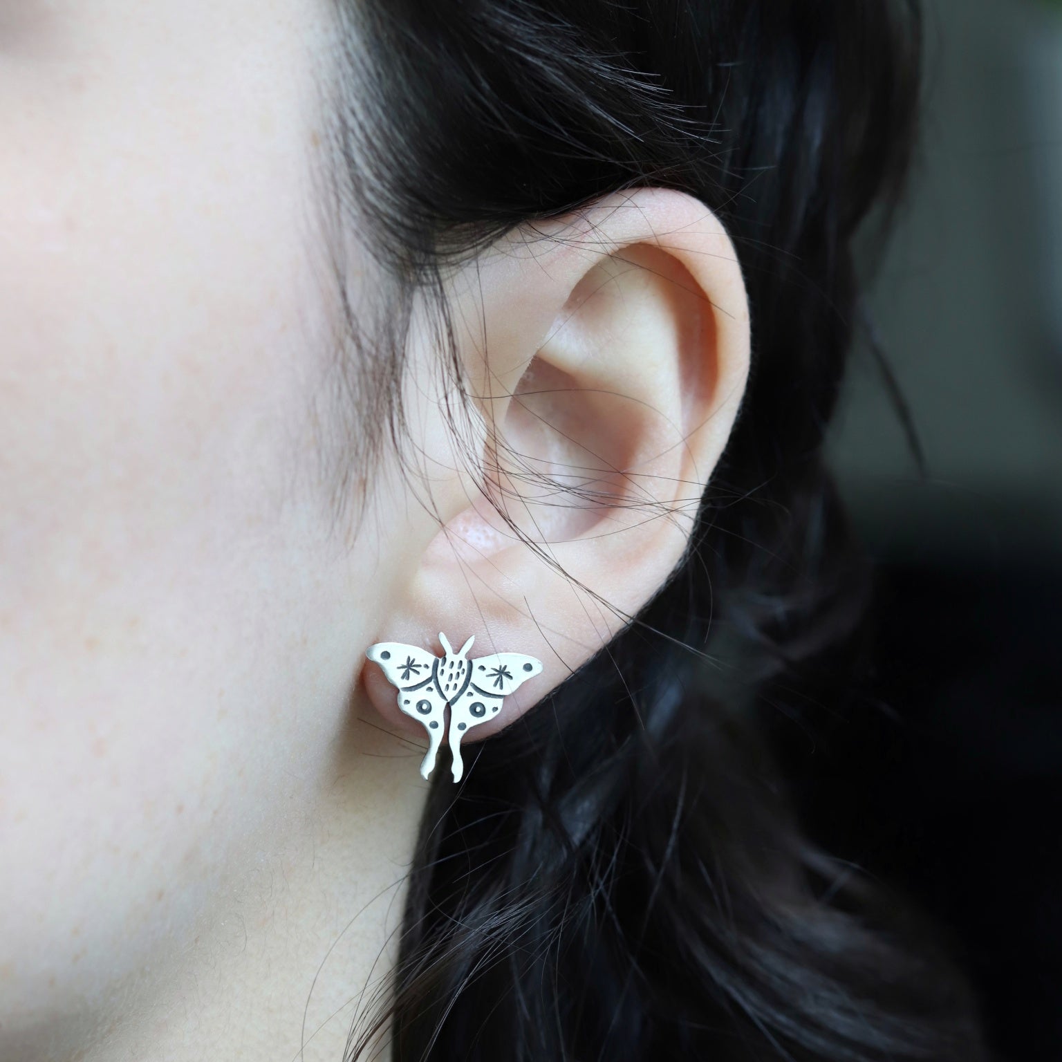 Luna Moth Studs (8390209831074)