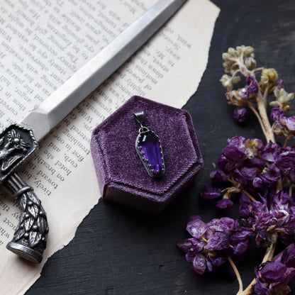 Amethyst Coffin Charm