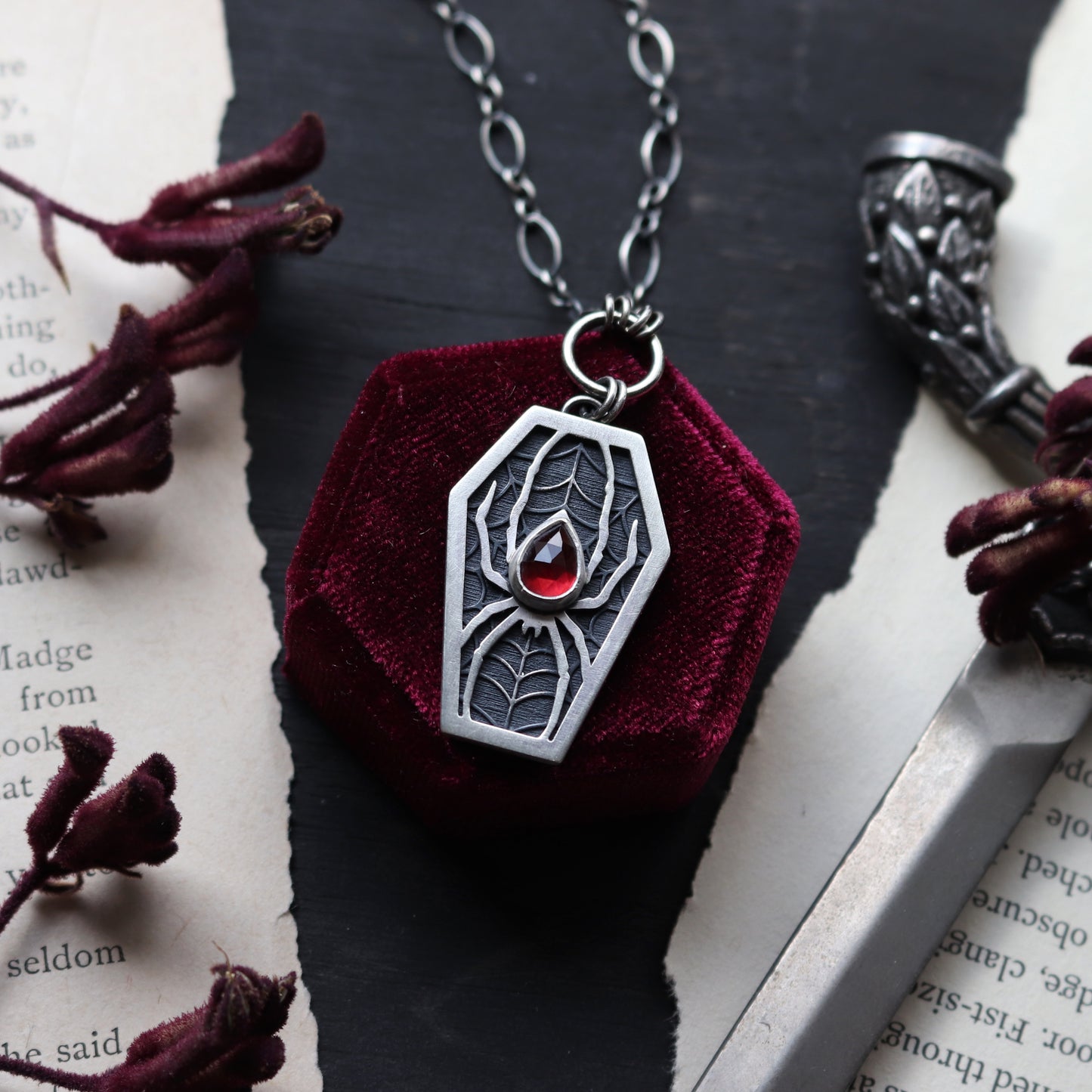 Scarlet Weaver Pendant
