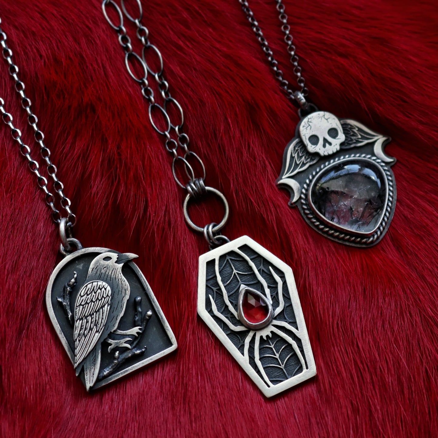 Scarlet Weaver Pendant