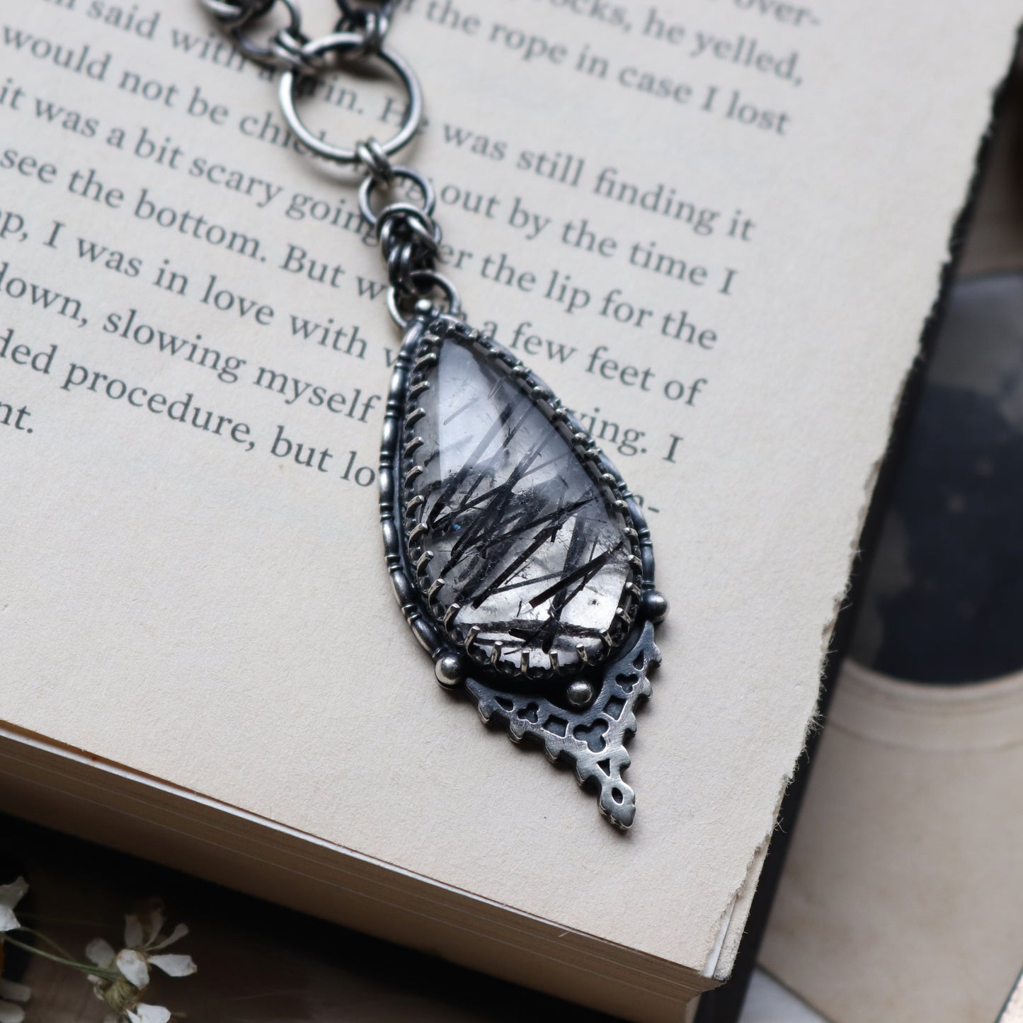 The Reliquary Pendant- Tourmalated Quartz
