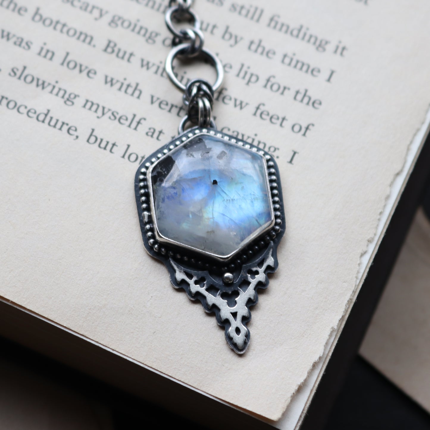 Honeycomb Moonstone Necklace