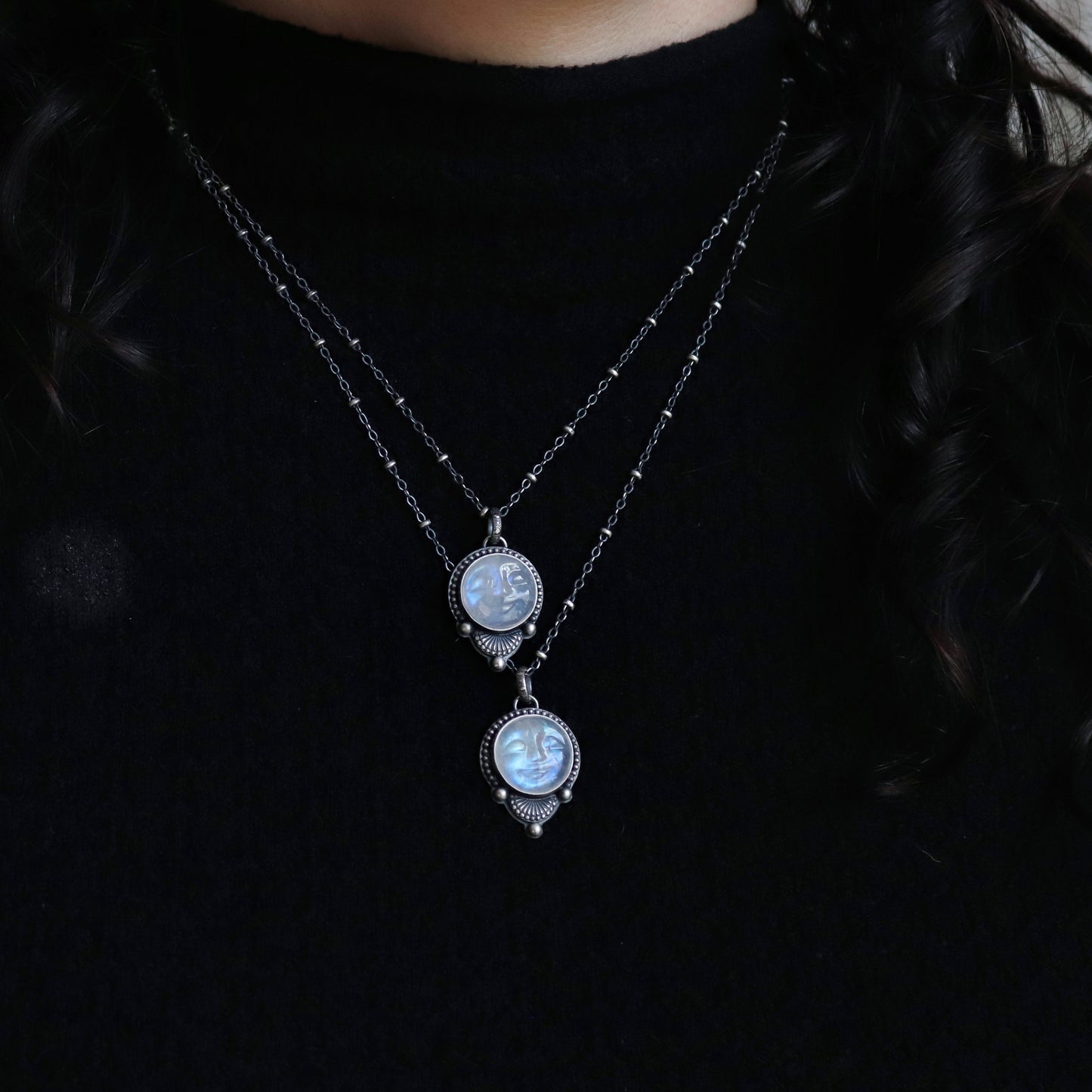 Carved Moonstone Pendants