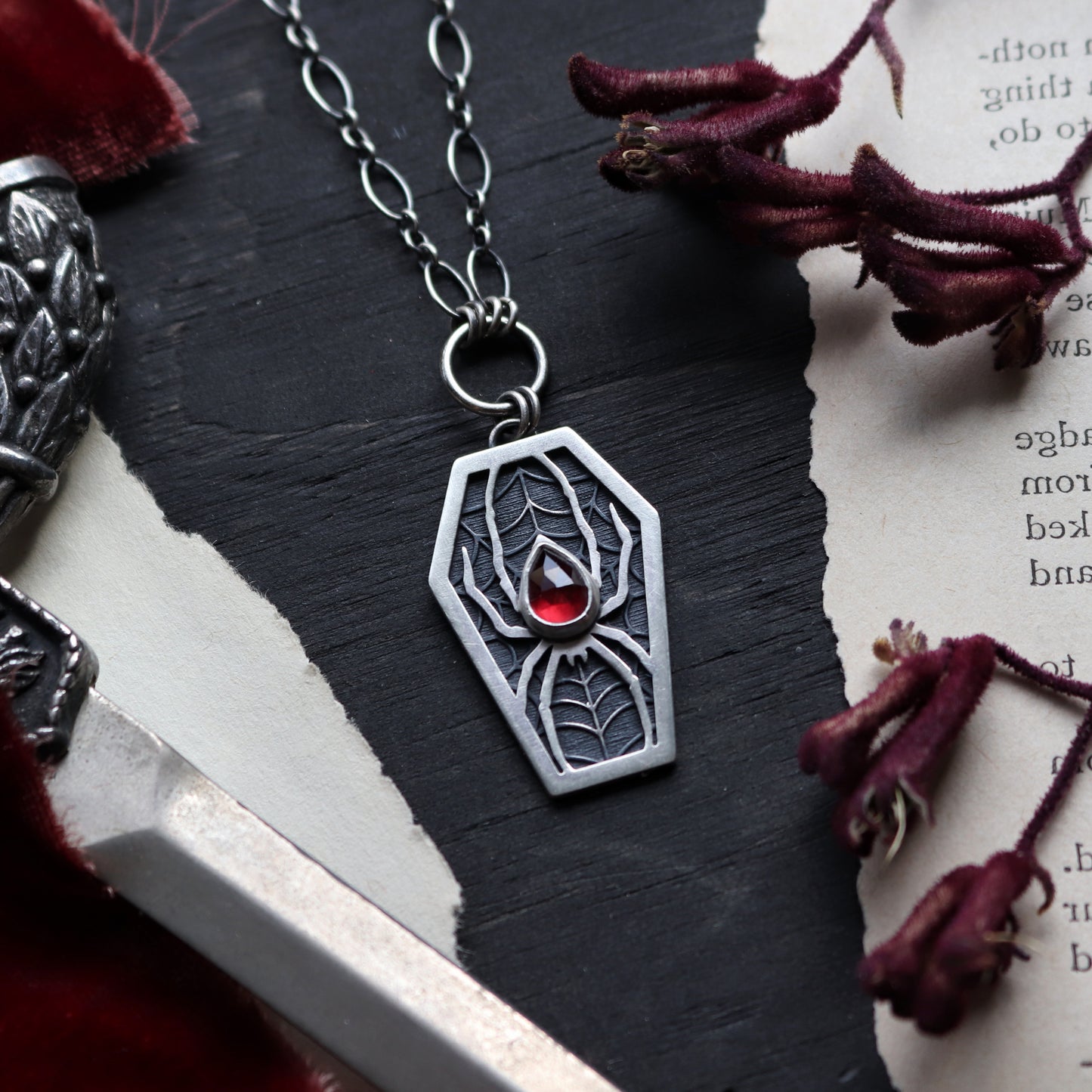 Scarlet Weaver Pendant