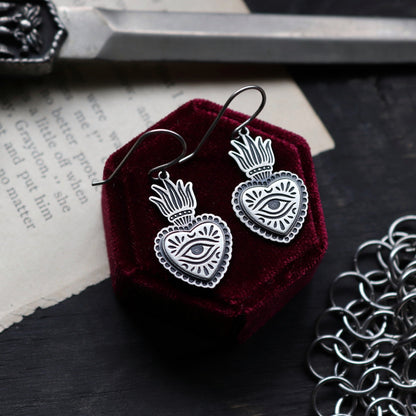 Flaming Heart Earrings