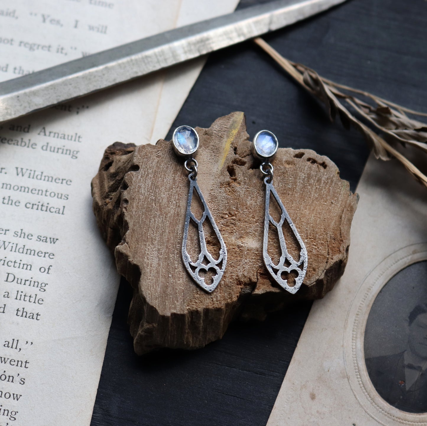 Gemstone Trefoil Earrings