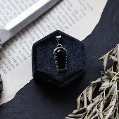 Black Spinel Coffin Charm