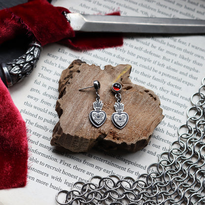 Flaming Heart Studs