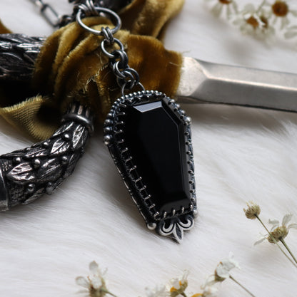 Obsidian Coffin Pendant