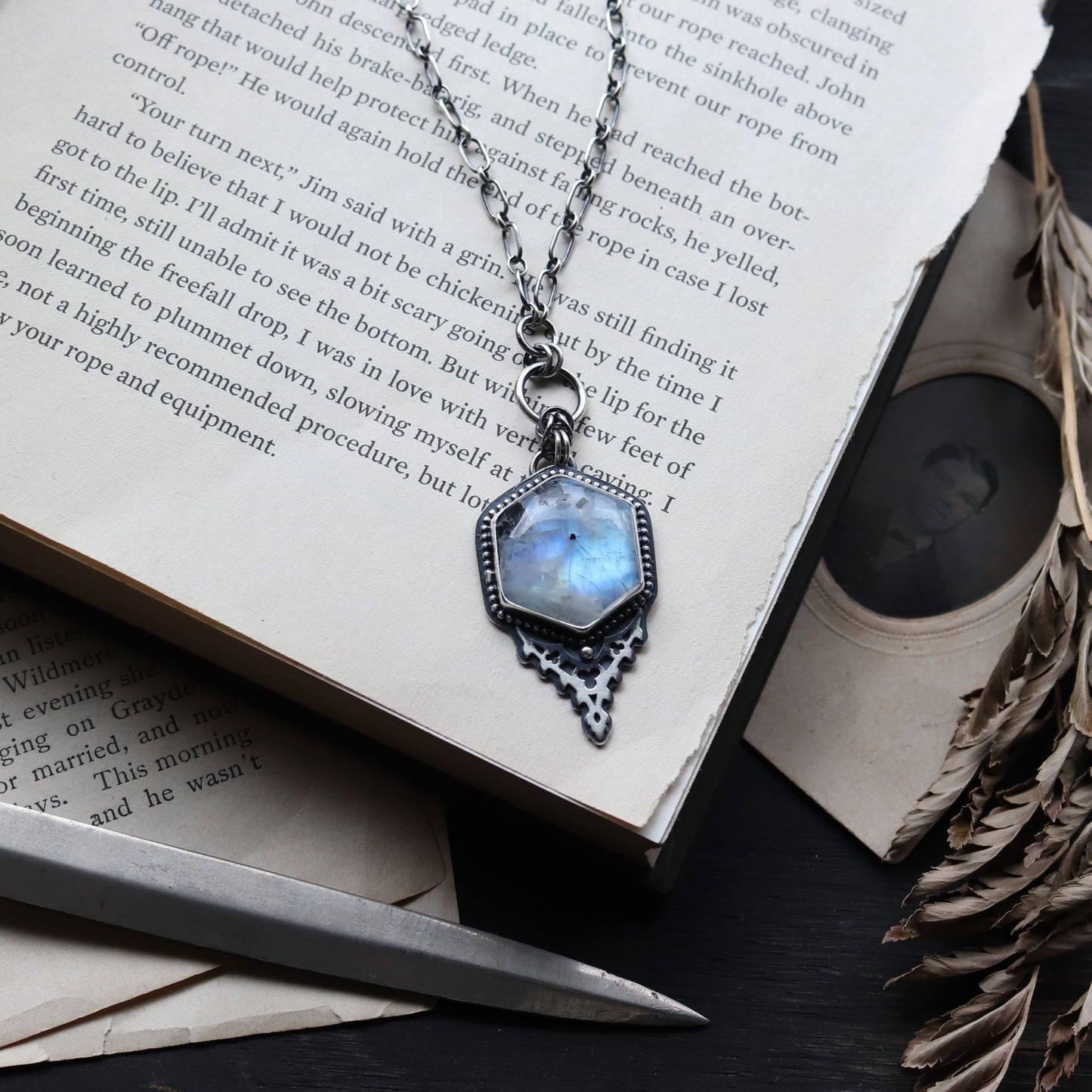 Honeycomb Moonstone Necklace