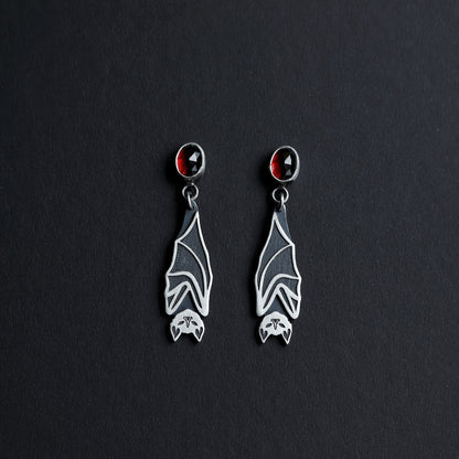 Gemstone Bat Earrings