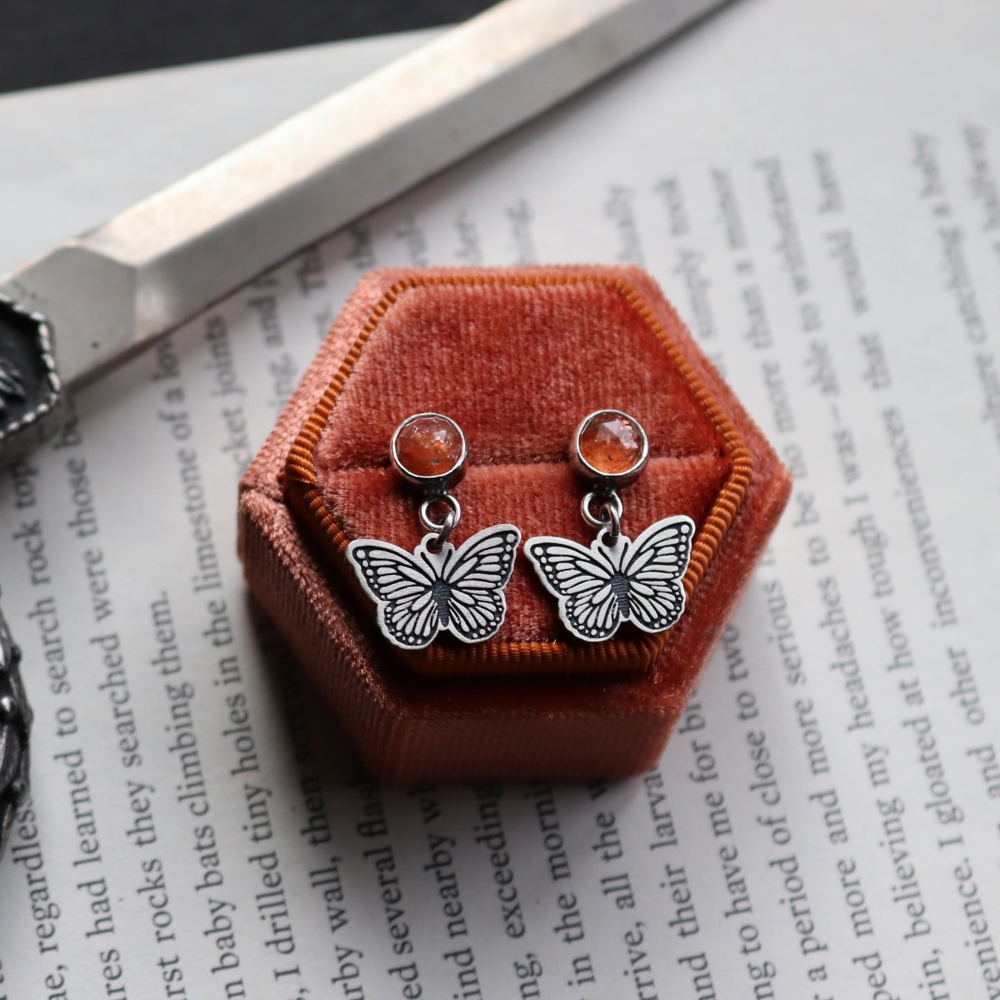 Monarch Sunstone Studs