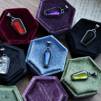 Red Garnet Coffin Charm