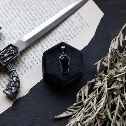 Black Spinel Coffin Charm