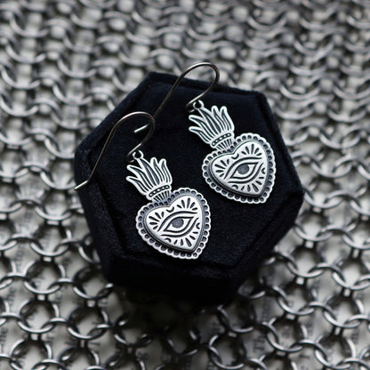 Flaming Heart Earrings