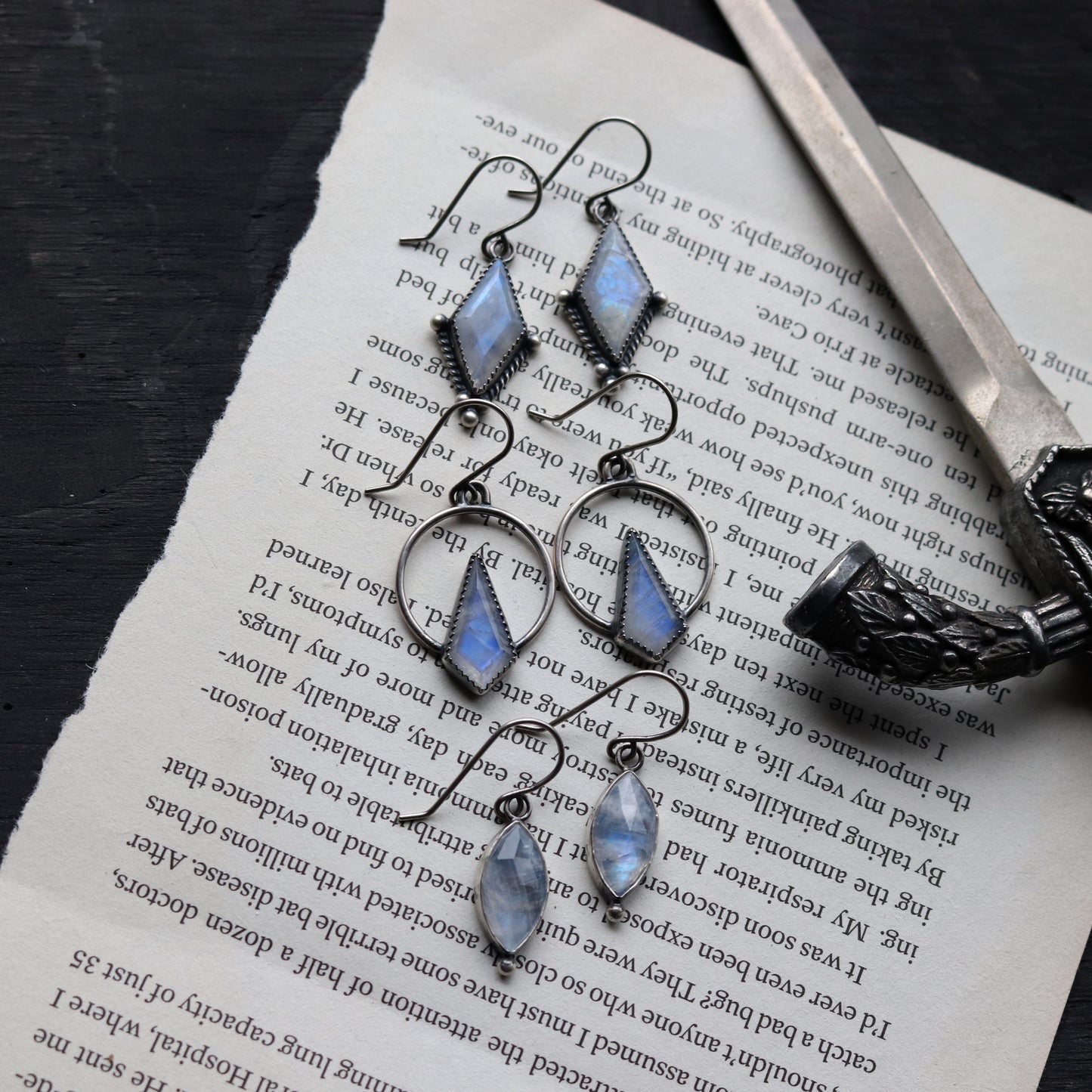 Moonstone Earrings Mixed
