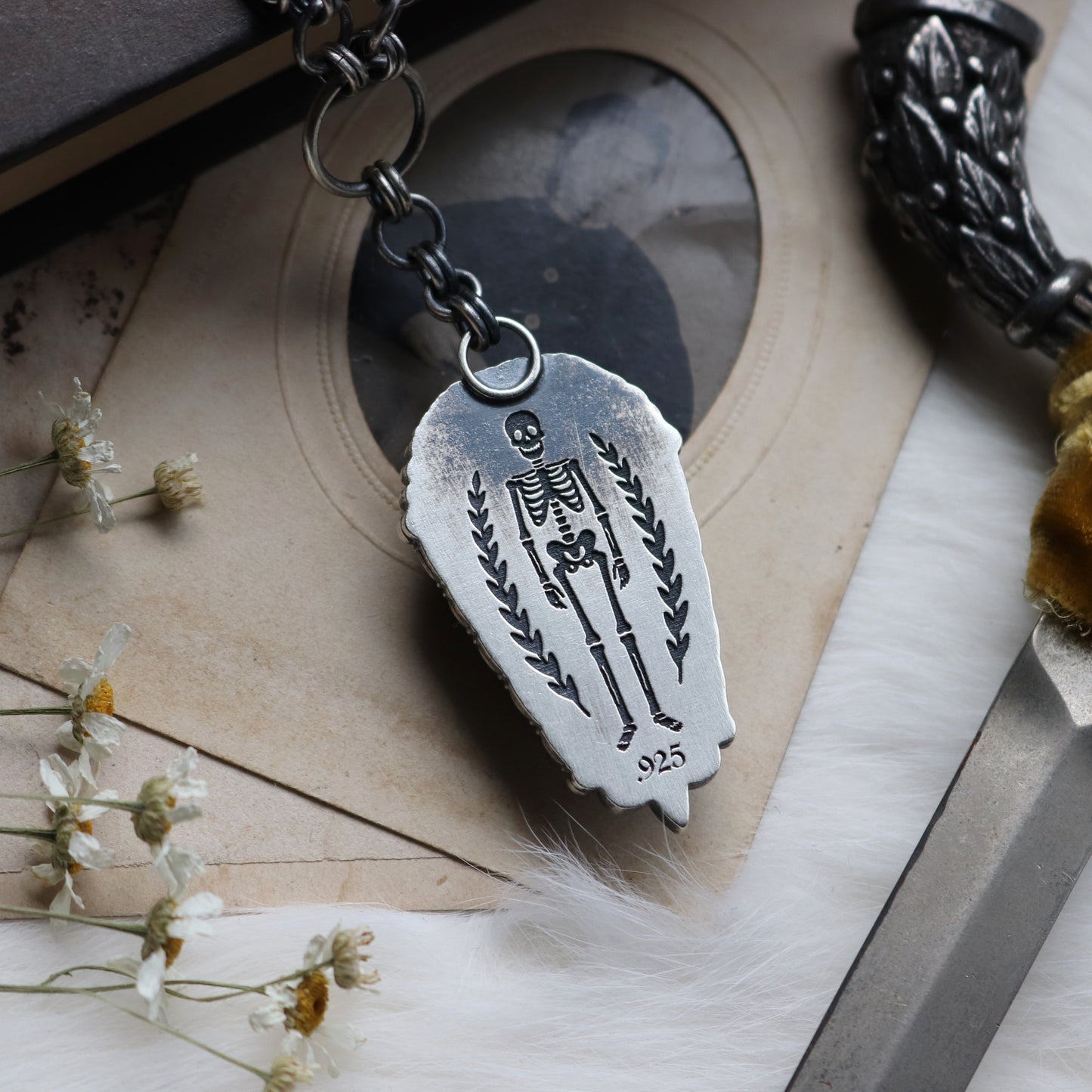 Obsidian Coffin Pendant