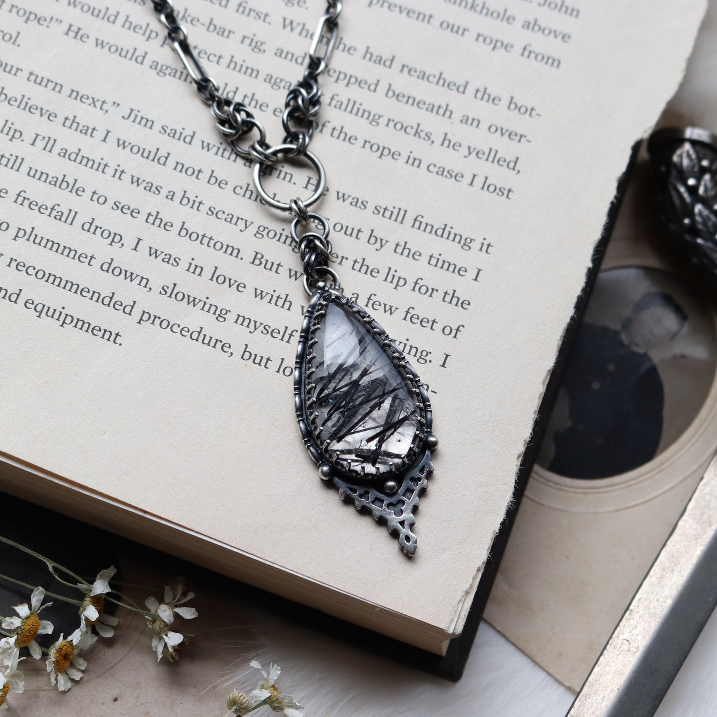 The Reliquary Pendant- Tourmalated Quartz