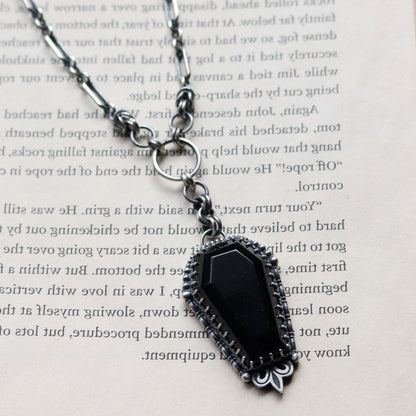 Obsidian Coffin Pendant
