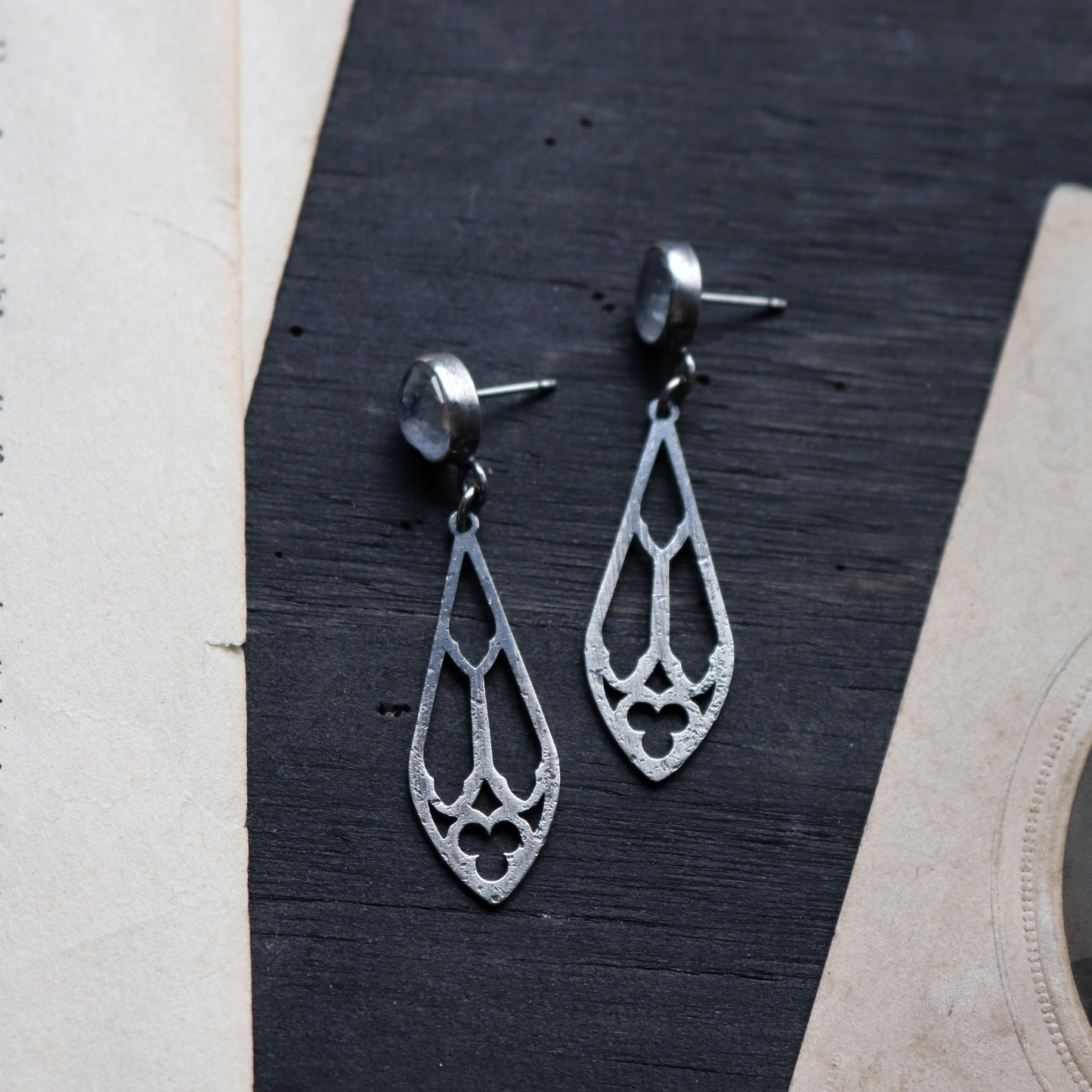 Gemstone Trefoil Earrings
