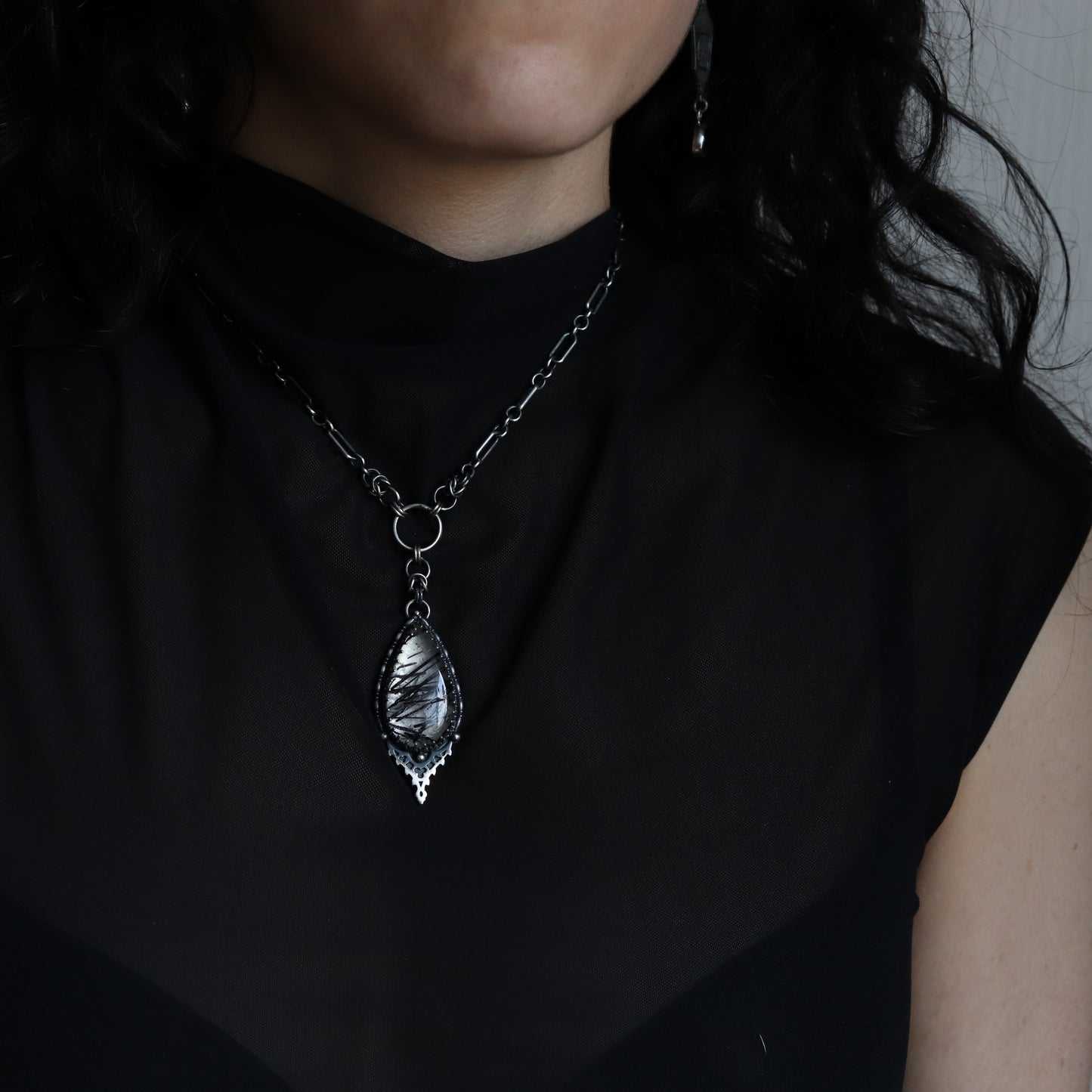 The Reliquary Pendant- Tourmalated Quartz