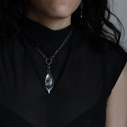 The Reliquary Pendant- Tourmalated Quartz