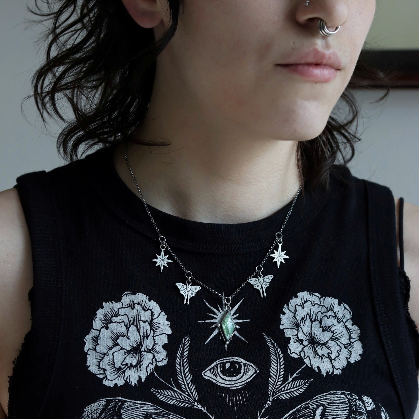 Luna Moth Charm Necklace (8388601282722)