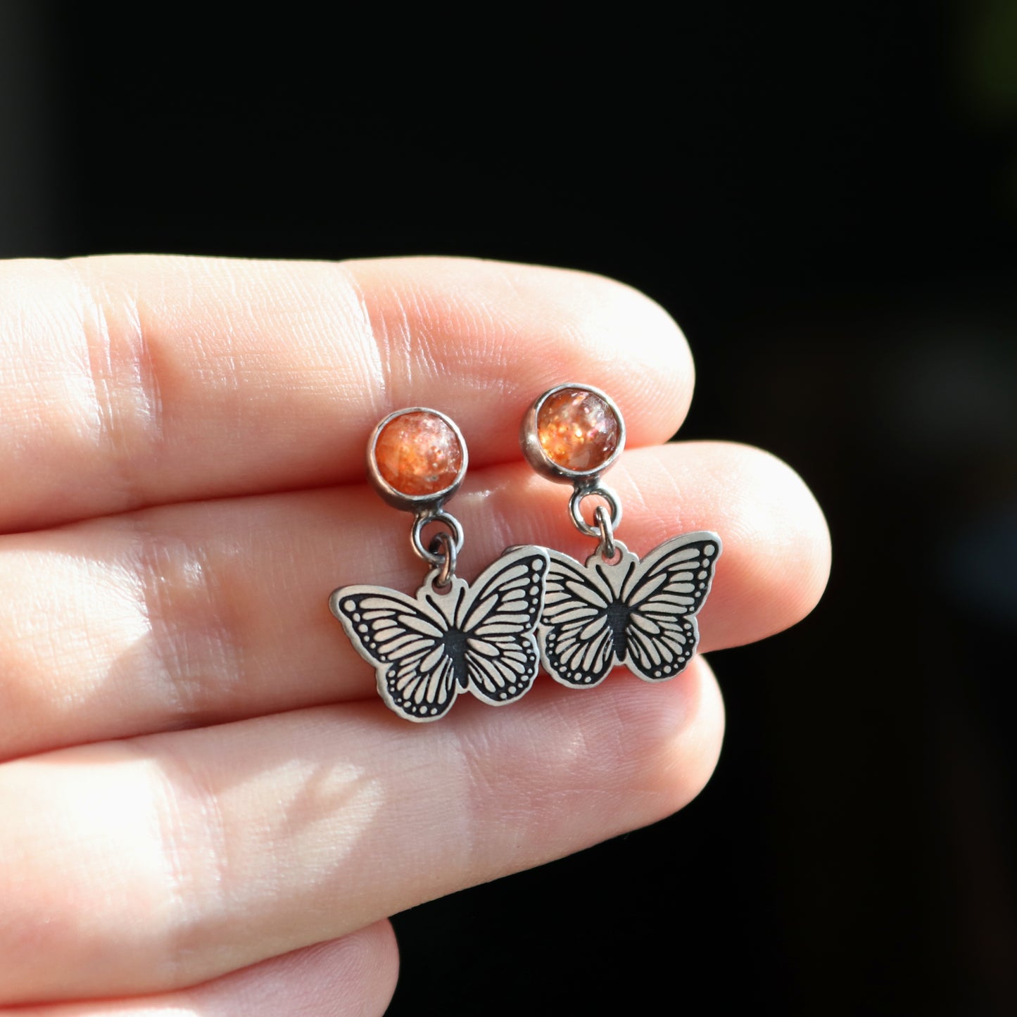 Monarch Sunstone Studs