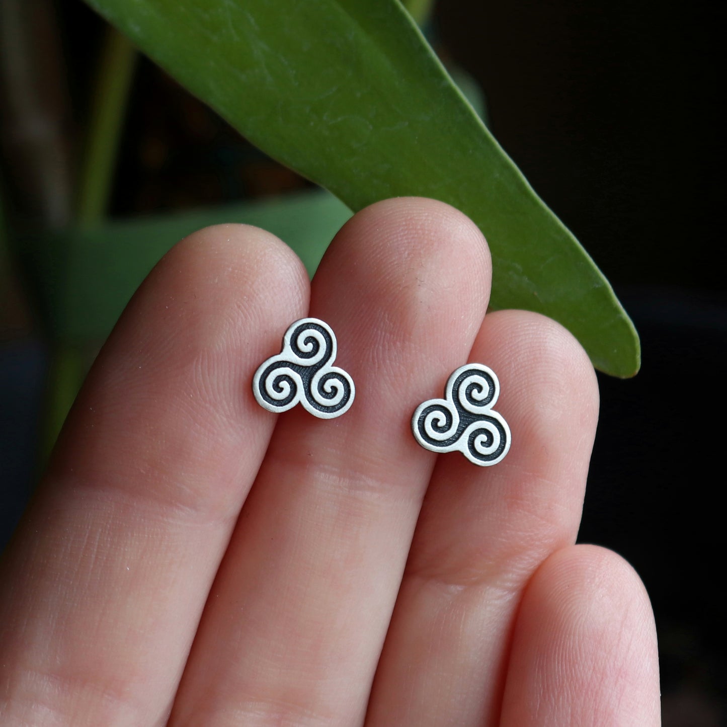 Triskele Spiral Studs