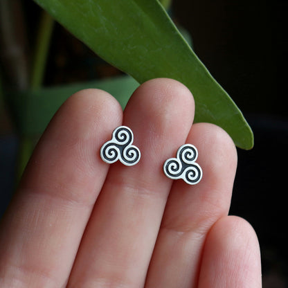 Triskele Spiral Studs