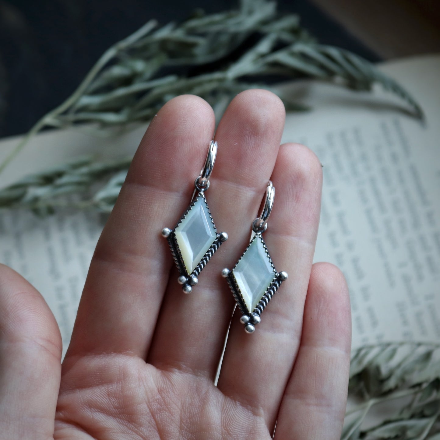 Mother of Pearl Hoops