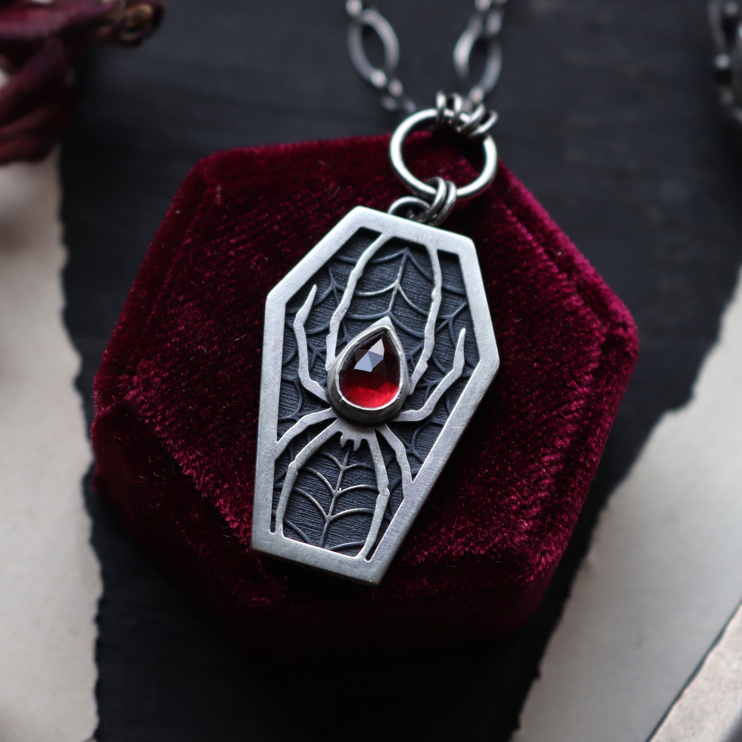 Scarlet Weaver Pendant