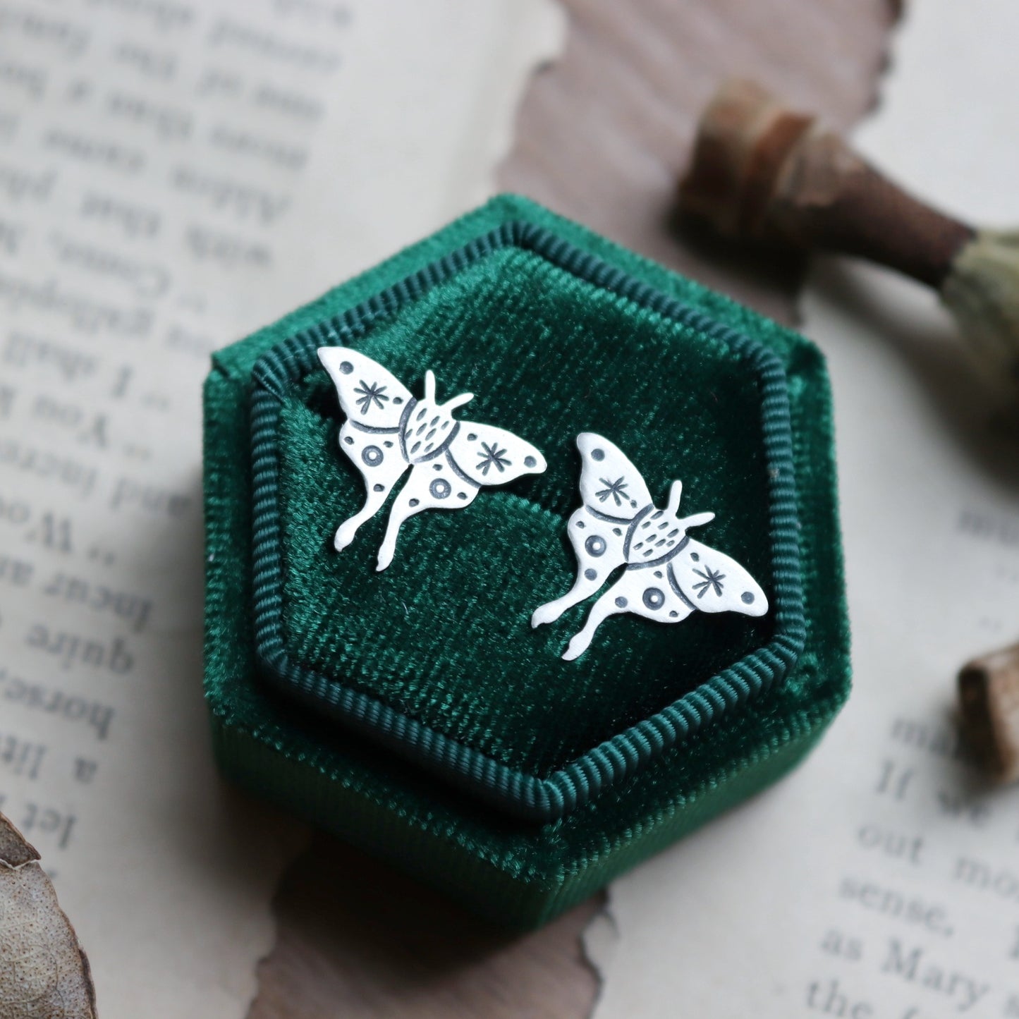 Luna Moth Studs (8390209831074)