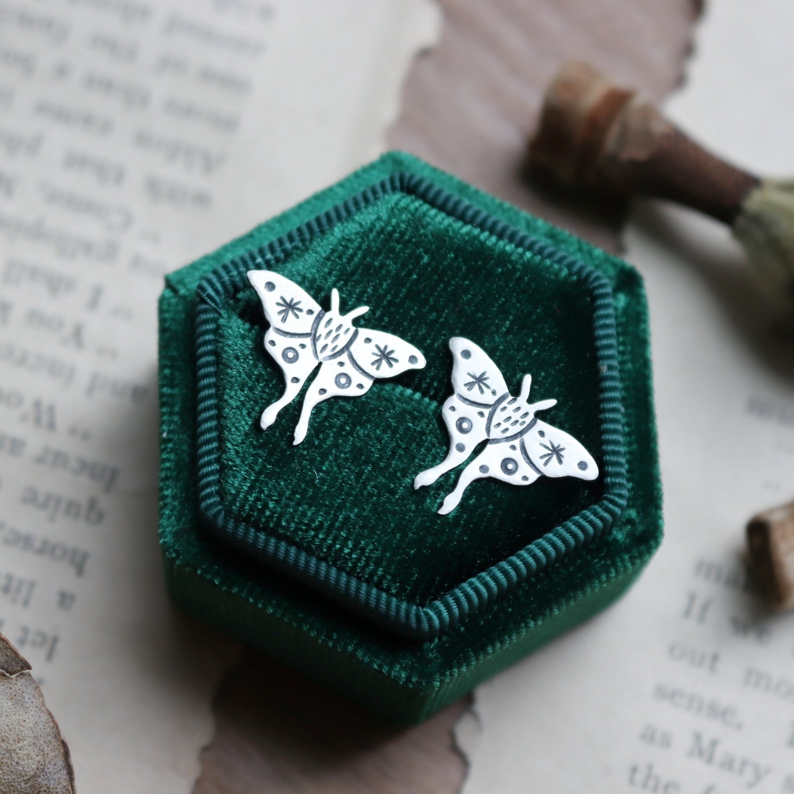 Luna Moth Studs (8390209831074)